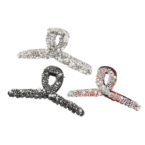 OUNONA 3stücke Perlen Haarspangen Für Mädchen Mode Haarklammern Haarschmuck Mit Perlen Haarklammern Aus Hochwertigem Material Langlebig Und Robust Für Täglichen Gebrauch von OUNONA