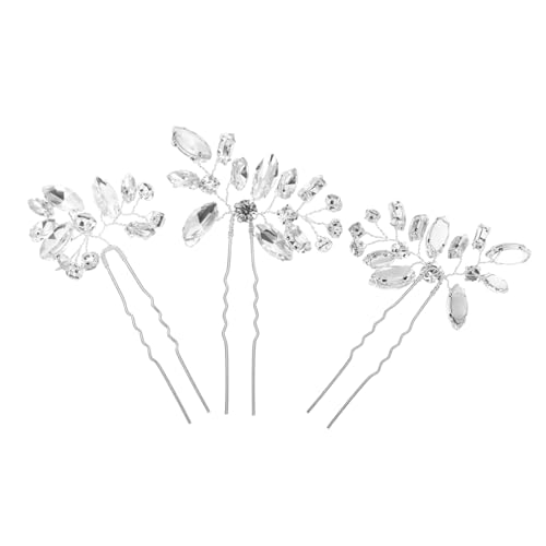 OUNONA 3stücke Hochzeitsblumen Design Haarnadel Haarstab Hochzeitshaarstab Haargabel Hochzeitshaargabel Brautschmuck Haare Hochzeits Haarschmuck Braut Braut Haar Schmuck Haarnadeln von OUNONA