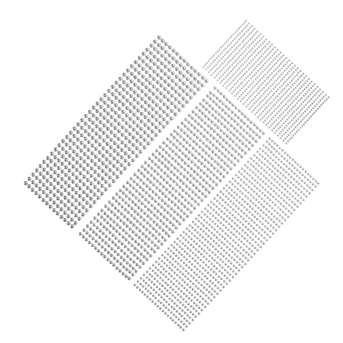 OUNONA 4 Blätter Selbstklebende Perlen Sticker mit Verschiedenen Kreative Gesichtsschmuck Perlen für Augenbrauen Make Up Nagelkunst und DIY Bastelbedarf für Partys und Maskeraden von OUNONA