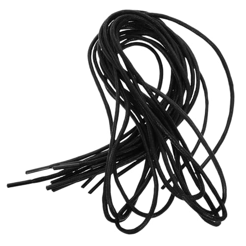 OUNONA 4 Paar Gewachste Runde Baumwoll schnürsenkel Langlebig und Robust Passend für Herren Damenschuhe für Stiefel Boots Business schuhe Klassisch Schwarzes Design von OUNONA