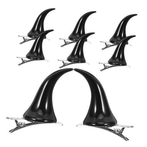 OUNONA 4 Paare Teufelshörner Haarclips für Damen Halloween Haarschmuck Haarspangen für Cosplay und Partys Vielseitig Einsetzbar für Dekoration von OUNONA