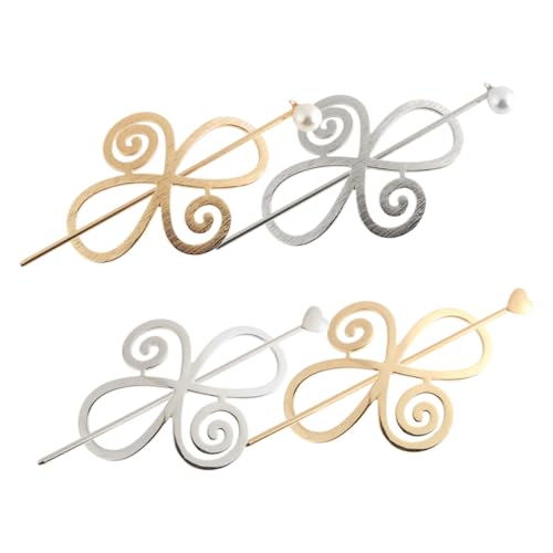 OUNONA 4 Sätze Vintage Haarklammern Teilig Haarschmuck für Frauen Haarspangen mit Glatter Oberfläche Haarnadeln für Dutt und Festlichen Anlass Geeignet für Alltag Hochzeit Party von OUNONA