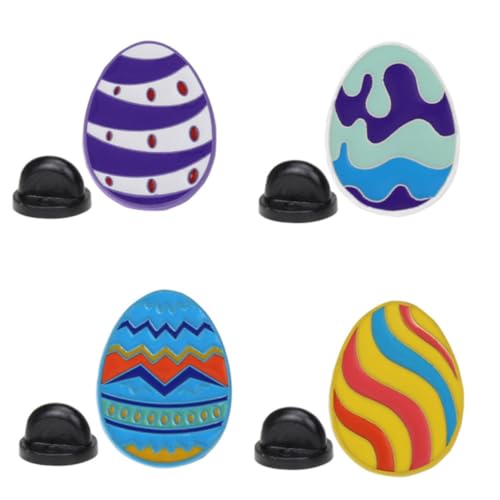 OUNONA 4 Stück Bunte Dinosaurier Ei Broschen Cartoon Design Legierte Brustnadeln Modisch Leicht für Mädchen Frauen Kleidung Taschen Schals Zubehör von OUNONA