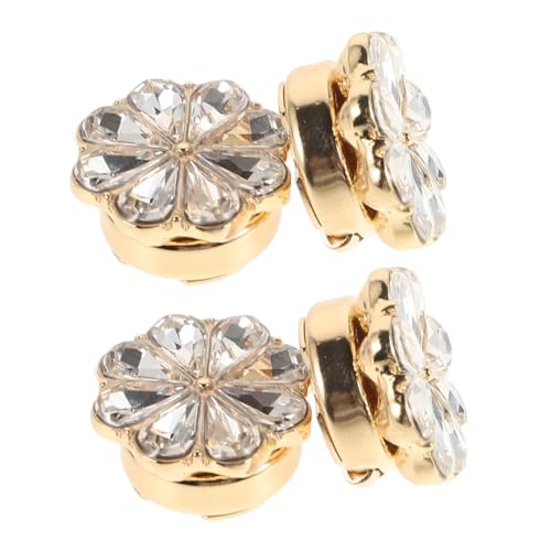 OUNONA 4 Stück Elegante Blumen Manschettenknöpfe mit Funkelnden Strasssteinen Modischer Schmuck für Damenhemden und Kleider Vielseitig für Formelle und Freizeit Anlässe Geeignet von OUNONA
