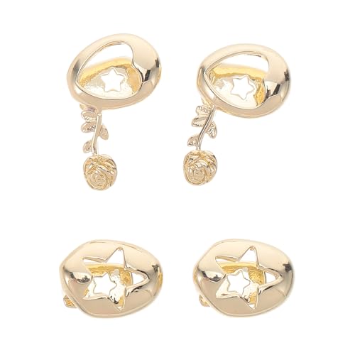 OUNONA 4 Stück Hip Hop Fake Teeth Caps Punk Style Zähne Mund Grills Caps mit Rose und Stern für Halloween Schmuck Zahn Kostüm Zubehör von OUNONA