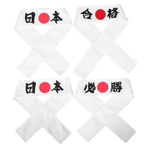 OUNONA 4stücke Ninja-stirnbänder Mit Sonnendruck Sport-haarbänder Für Herren Samurai-bandana Als Koch-haarband Verstellbar Und Wiederverwendbar von OUNONA