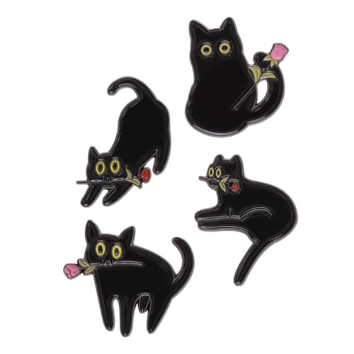 OUNONA 4stücke Katzenschmuck Metall-anstecknadel Tier-brosche Für Kleidung Taschen Schals Hüte Und Anzüge Langlebig Und Verarbeitet von OUNONA
