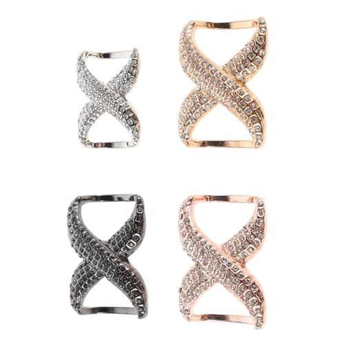 OUNONA 4stücke Quadratische Schalschnalle Mit Strasssteinen Schalringclip Für Damen Schalverschluss Und Schalhalternadel Schalclips Für Verschiedene Modestile von OUNONA