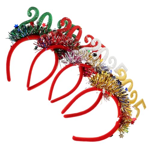 OUNONA 4stücke Neujahrs Haarband Für Stern Headwear Festliche Party Haar Zubehör Frohes Neues Jahr Feier Stirnband Lebendig Und Glitzernd von OUNONA