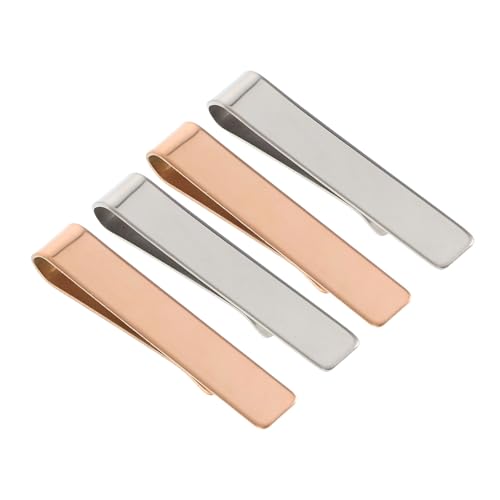 OUNONA 4 Stück Stylische Krawattenklammern für Herren Teiliges mit Spiegeloberfläche für Hochzeiten Geschäftstreffen und Festliche Anlässe Elegantes Design und Fester Halt von OUNONA