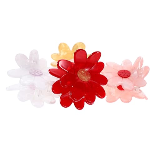 OUNONA 4 Stück Teiliges Blumen Haarspangen Leichte Haarklammern mit Starker Fixierung Bunte Haarkrallen für Frauen und Mädchen Vielseitig für Alltag Partys und Styling Komfortabel und von OUNONA