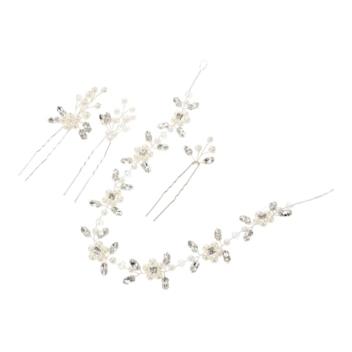 OUNONA 4 Stück Teiliges Braut Haarschmuck mit Perlen und Strass Haarnadeln für Frauen und Mädchen Braut Kopfschmuck für Hochzeiten Partys und Besondere Anlässe von OUNONA