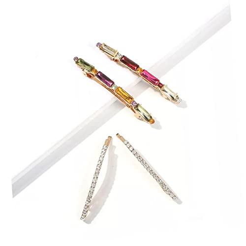 OUNONA 4 Stück Teiliges Bunte Acryl Haarspangen mit Funkelnden Strasssteinen Haarklammern für Damen Styling Accessoires für Büro Alltag und Festliche Anlässe von OUNONA