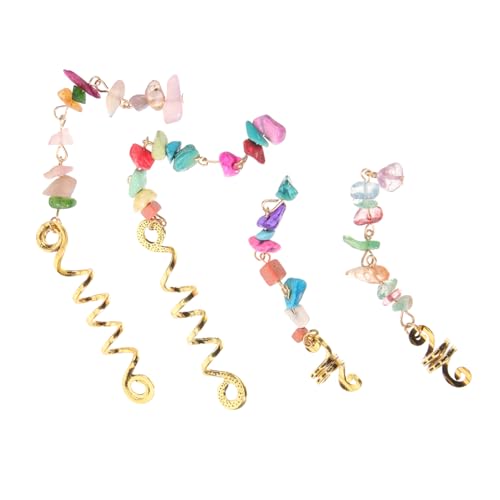 OUNONA 4 Stück Teiliges Dreadlock Haarschmuck für Verstellbare Widerstandsfähige Haarzöpfe mit Verschiedenen Designs für Geflochtenes Haar und Natürliche Looks von OUNONA