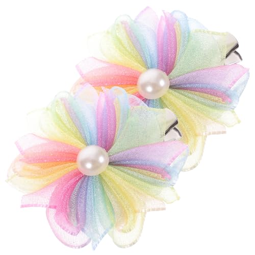 OUNONA 4 Stück Teiliges Haarschmuck Bunten Perlen blumen haarclips für Mädchen Niedliche Haarspangen für Geeignet für Geburtstage Cosplay und Alltag Liebevolles Geschenk für Mädchen von von OUNONA