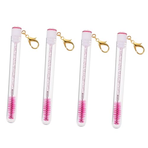 OUNONA 4 Stück Teiliges Kreative Wimpernbürste mit Mascara Tube und Schlüsselanhänger Rosafarbene Wimpern Applikatoren für Augen Make Up für Anfänger und Profis von OUNONA