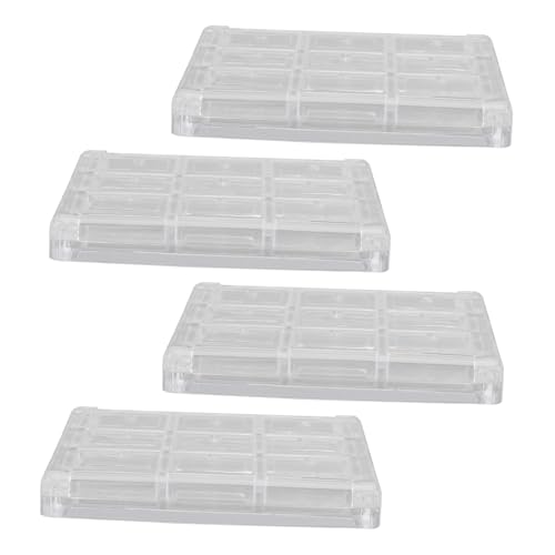 OUNONA 4 Stück Teiliges Lidschatten Organizer Boxen Transparente Aufbewahrungsbehälter für Kosmetik DIY für Augen Make Up Blush Foundation für Reise und Alltag von OUNONA