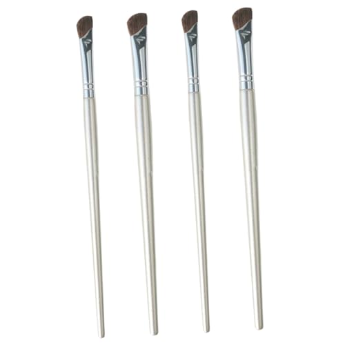 OUNONA 4 Stück Teiliges Makeup Pinselset mit Geneigtem Design für Nasenkontur Highlighter und Lidschatten Hochdichte Borsten für Einfaches Auftragen und Komfortablen Griff von OUNONA