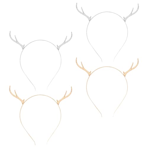 OUNONA 4 Stück Teiliges Rentiergeweih Haarband aus Metalllegierung Realistisches Weihnachts Kopfschmuck Accessoire für Erwachsene und Festlich und Vielseitig für Weihnachtsfeiern und von OUNONA