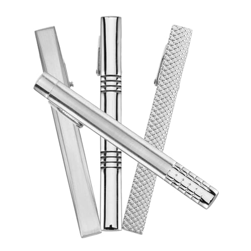 OUNONA 4 Stück Teiliges Set Krawattenclips für Herren Metall Krawattenklammern Schlicht für Formelle Anlässe Langlebig und Elegant Vielseitig Einsetzbar für Business und Hochzeiten von OUNONA