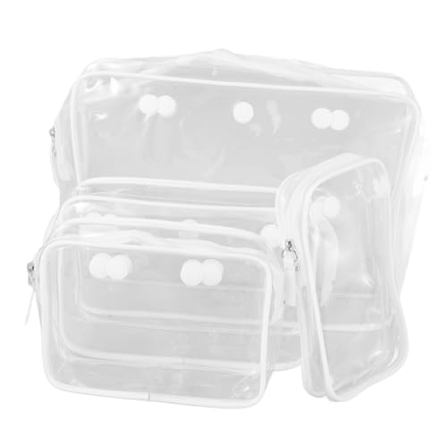 OUNONA 4 Stück Teiliges Transparente Reise Kosmetiktaschen mit Reißverschluss wasserdichte Kulturbeutel Organizer für Urlaub Klare Einstecktaschen Passend für Strandhandtaschen Leicht von OUNONA
