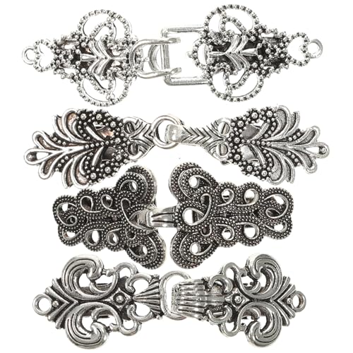 OUNONA 4 Stück Vintage Broschen Clips Set für Kleidung Retro Cardigan Pins Halskragen Clips Vielseitige Verschlüsse für Pullover Blusen Schals und von OUNONA