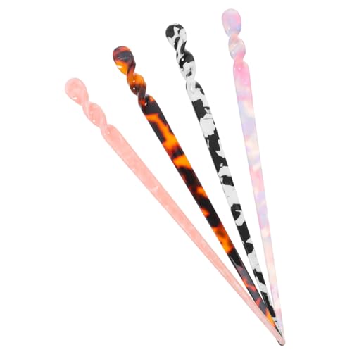 OUNONA 4 Stück Vintage Haarschmuck Hair Chopsticks Haarnadeln für Damen Haarstab zum Festlichen Styling Blumenmuster Rutschfest Stabil Geeignet für Partys Hochzeiten Alltag von OUNONA