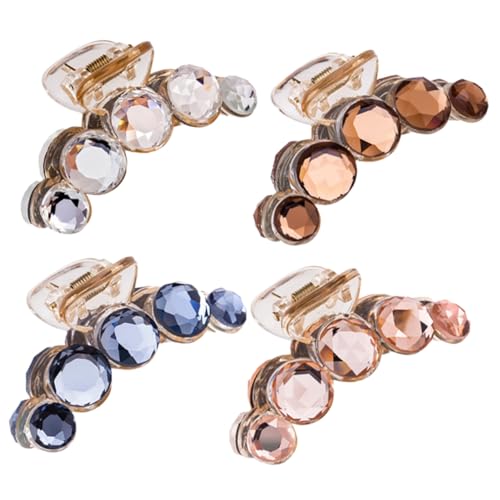 OUNONA 4 Stück Wasserfall Haarklammern aus für Pferdeschwanz Haarschmuck für Damen Stilvolle Haaraccessoires Weiß Blau Champagner und Braun für Feste und Alltag von OUNONA