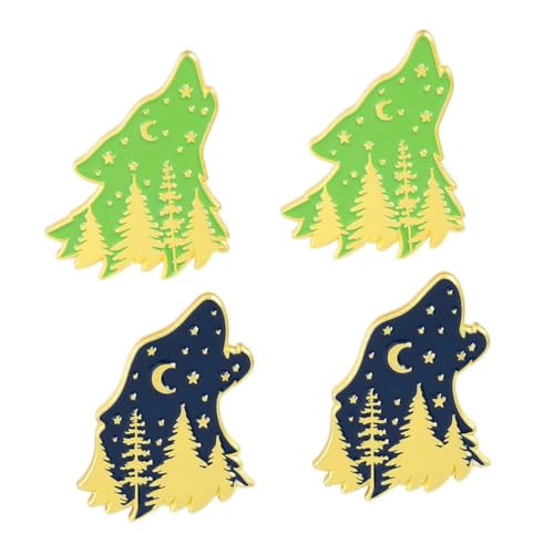 OUNONA 4 Stück Wolf Broschen Kreative Alloy Broschen für Kleider Anzüge und Dekoration für und Besondere Anlässe Farben Zufällig Chic und Zufällige Farbe Zufällige Farbe von OUNONA