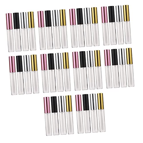 OUNONA 40 Stück Leere Lipgloss Behälter mit Pinselkopf Wiederverwendbare Lippenöl Flaschen Stilvolle DIY Kosmetik Tuben Geeignet für Lipgloss Lippenbalsam Lidschatten und Flüssigöle von OUNONA