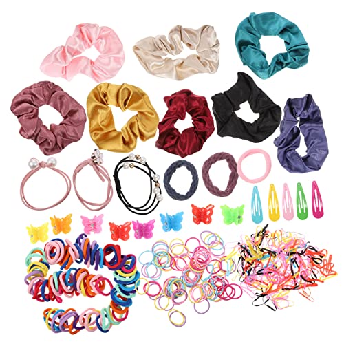 OUNONA 427 Stücke Haargummis Haarspangen Satz für Mädchen Elastische Pferdeschwanzhalter Haarschmuck für Kleinkinder Exquisites Design für Besondere Anlässe von OUNONA