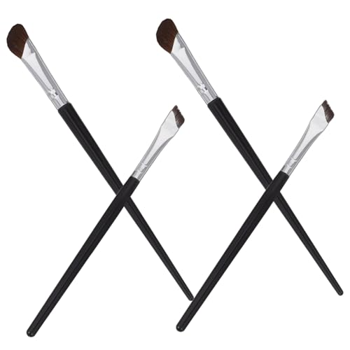 OUNONA 4stücke Augen Make-up Pinsel Mit Eyeliner Augenbrauen Lidschattenpinsel Präzises Auftragen Und Gleichmäßige Verteilung Für Schattierung Und Highlighting von OUNONA