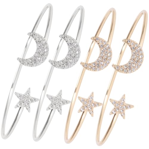 OUNONA 4stücke Mond Sterne Armreif Armband Manschette Armreif Verstellbare Öffnung Handgelenk Schmuck Für Damen von OUNONA