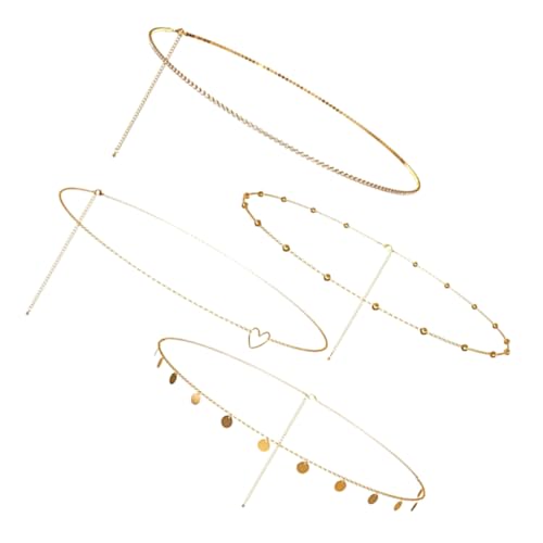 OUNONA 4stücke Taillenkettenschmuck Für Frauen Bauchschmuck Aus Metall Mit Strass-design Körperketten Für Damen Elegantes Accessoire Für Kleider Und Partys von OUNONA