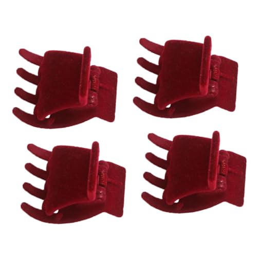 OUNONA 4Stücke Teiliges Velours Haarspangen Kleine Haarklaue für Damen Einfache Haarklammer Haarschmuck Accessoire von OUNONA