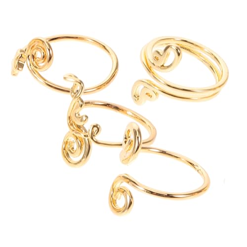 OUNONA 4Stücke Verstellbare Zehenringe für Damen Elegantes Fußschmuck Set mit Boho für Sommer für Strand Freizeit Anlässe Goldene Designs von OUNONA
