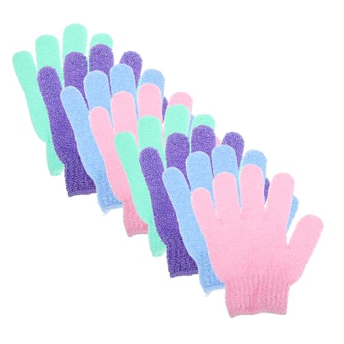 OUNONA 4paare Peeling-badehandschuhe Aus Nylon Duschhandschuhe Für Körperpeeling Einfach Anzuziehen Mit Kordel Zum Aufhängen Waschbar Und Schnell Trocknend Für Frauen Und Männer von OUNONA