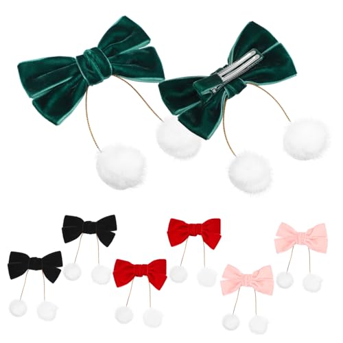 OUNONA 4paare Samt Haarschleifen Für Mädchen Haarspangen Weihnachten Schleifen Haarschmuck Farbvielfalt Leicht Zu Tragen Vielseitige Anlässe von OUNONA