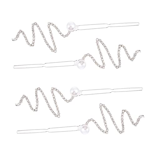 OUNONA 4stücke Haarspange Für Frauen Wellenförmige Strass Haarnadeln Haarspangen Für Hochzeit Party Geburtstag Weihnachten Silvester Festival von OUNONA