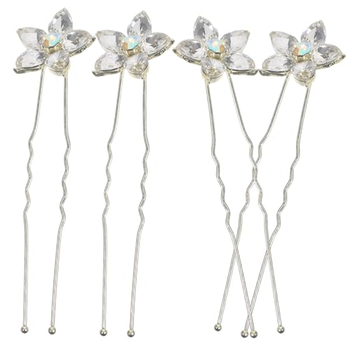 OUNONA 4stücke Haarnadeln Mit Strasssteinen Für Braut Hochzeit Haarschmuck U-förmig Clip-design Sicherer Halt Für Frauen Frisuren von OUNONA