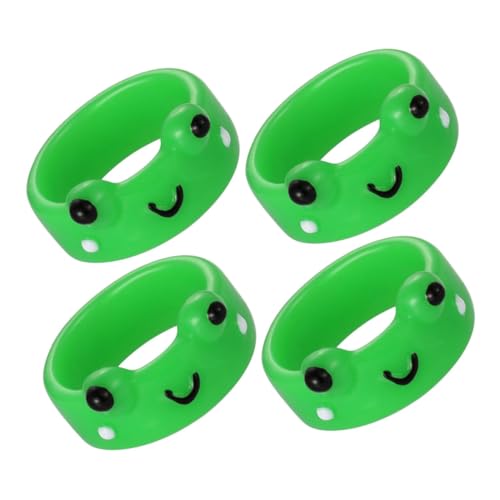 OUNONA 4stücke Kleine Frosch Finger Ringe Süße Frösche Ringe Harz Tier Für Mädchen Junge Mädchen von OUNONA