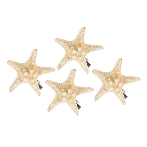 OUNONA 4stücke Seestern Haarnadel Fünfzackige Stern Haarspange Strand Haarnadeln Natürliche Haarschmuck Für Damen Handgefertigte Haarspangen Für Party Und Treffen Mit Freunden von OUNONA