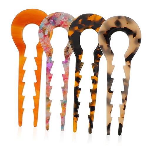 OUNONA 4stücke U-förmige Haarnadel Aus Acetat Haarstäbchen Für Frauen Zum Dekorieren Von Frisuren Für Alltag Hochzeit Arbeit Und Mehr Haar-accessoires Für Verschiedene Anlässe von OUNONA