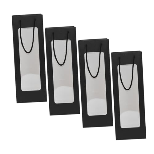 OUNONA 4stücke Weinflaschenbeutel Mit Fenster Papier Weintragetasche Wiederverwendbare Weinflaschentasche Für Geburtstage Feste Und Veranstaltungen von OUNONA