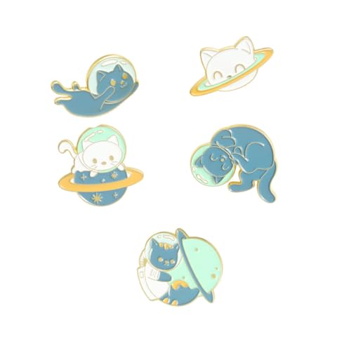 OUNONA 5 Stück Cartoon Broschen Legierte Anstecker für Kleidung Süße Katzen Designs Accessoires für Damen Zufällige Stilvarianten Dekoration für Outfits und Taschen von OUNONA