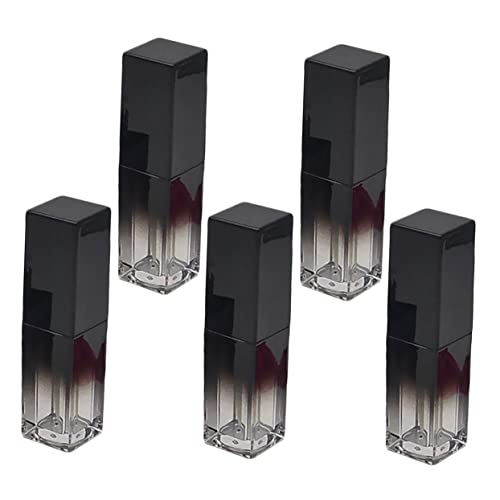OUNONA 5 Stück Quadratische UV Schwarze Gradient Lip Gloss Röhrchen Leere Nachfüllbare Kosmetikbehälter für DIY Lippenpflege Robust und für Lipgloss und Lippenöl von OUNONA