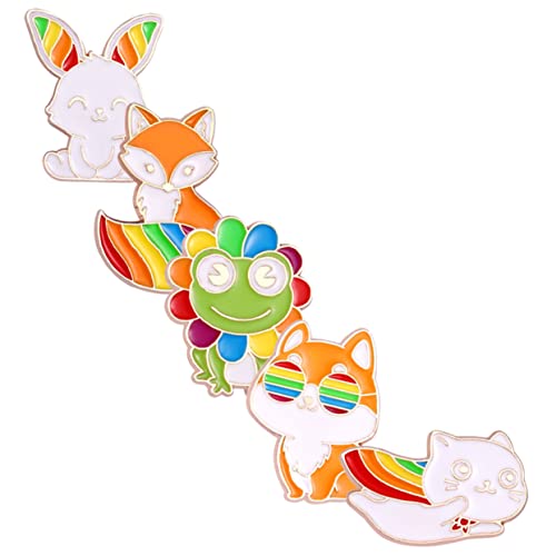 OUNONA 5 Stück Teiliges Bunte Tierbroschen Emaille Dekorative Anstecknadeln für Jacken Hüte Vielseitige Pins mit Niedlichen Cartoon Motiven Langlebige Legierte Kleidungsschmuck von OUNONA