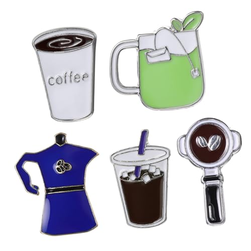 OUNONA 5 Stück Teiliges Dekorative Kaffee Broschen Anstecknadeln für Kleidung und Rucksack Leichte Stilvolle Accessoires als für Familie und Freunde von OUNONA