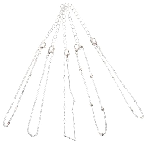 OUNONA 5 Stück Teiliges Fußkettchen Set für Damen Boho Fußschmuck mit Einzigartigem Design Stapelbare Knöchelketten für Strand Hochzeiten und Partys Eleganter Silberschmuck für von OUNONA