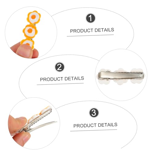 OUNONA 5 Stück Teiliges Haarspangen mit Niedlichen Pochierten Ei Motiven Kreative Haarclips für Mädchen Bunte Haarschmuck für Partys Karneval und Festliche Anlässe von OUNONA